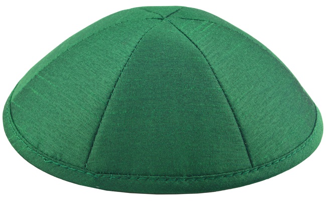 Green Raw Silk Kippah